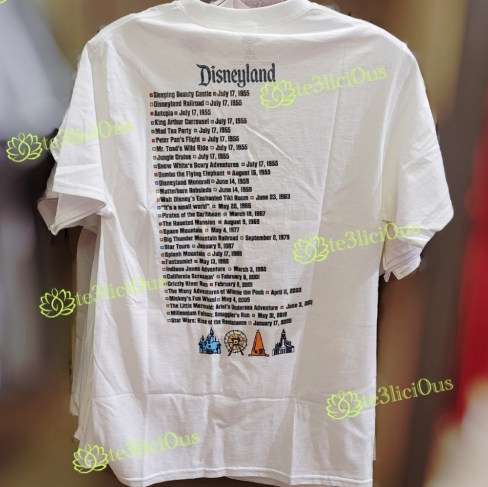DISNEYLAND WHITE VINTAGE THEME PARK THE HAPPIEST PLACE ON EARTH LOGO T SHIRT - Picture 2 of 3
